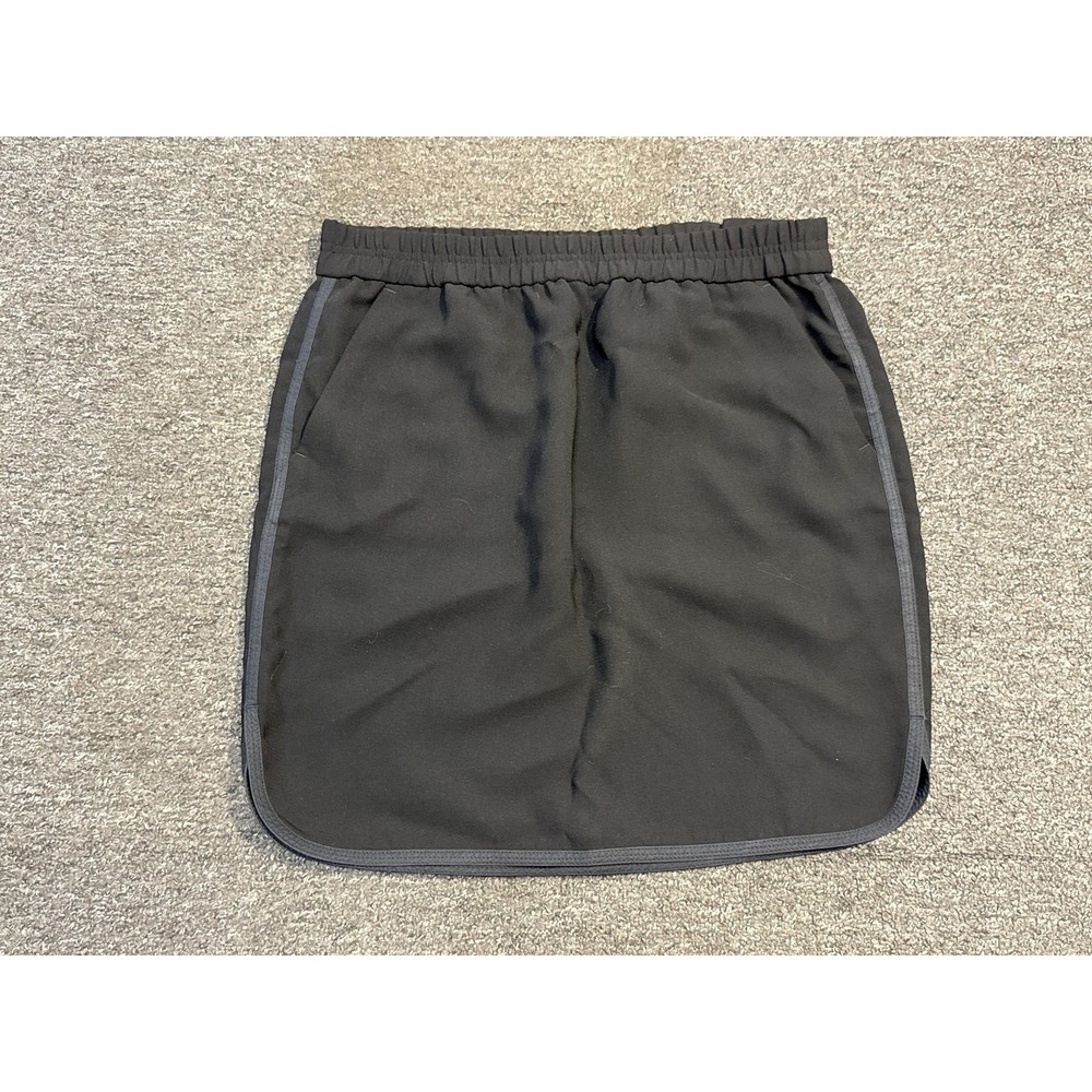 J Crew Skirt Womens 6 Black Elastic Waist Pull On Casual Mini Athletic